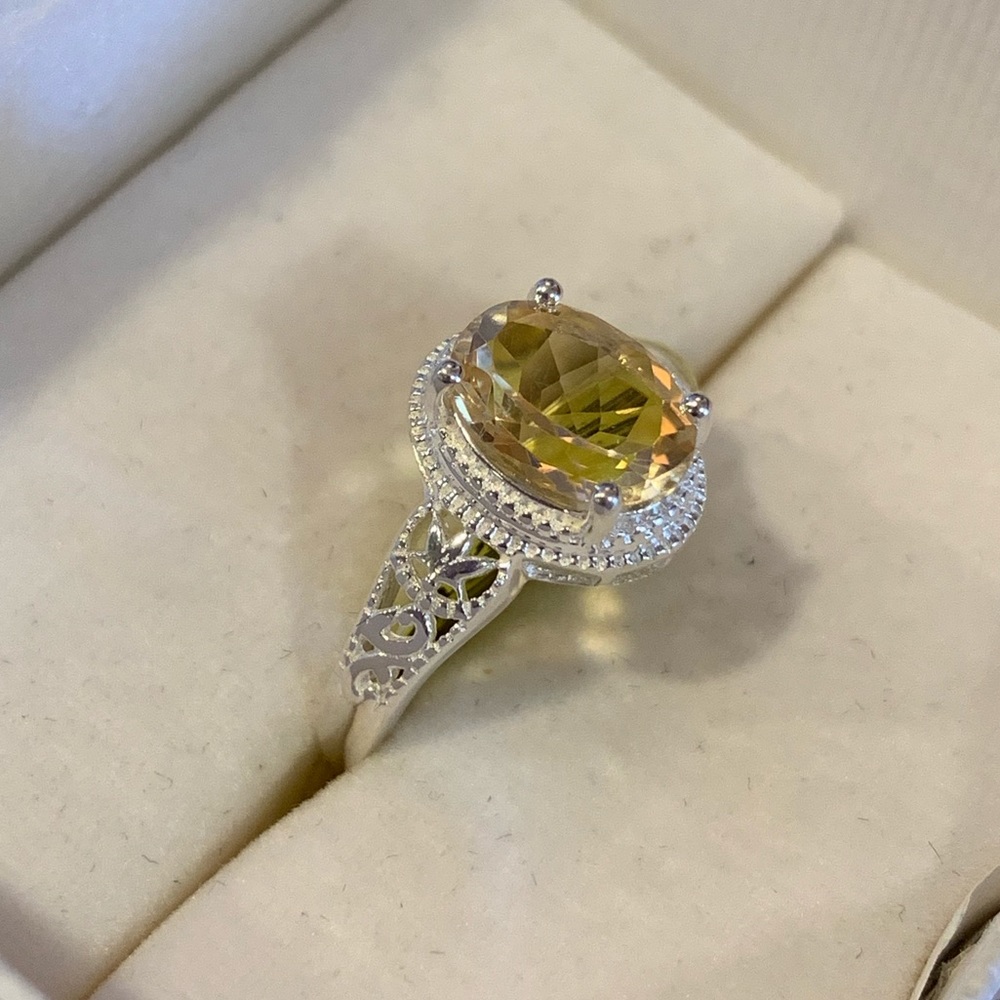 Citrine sterling silver ring